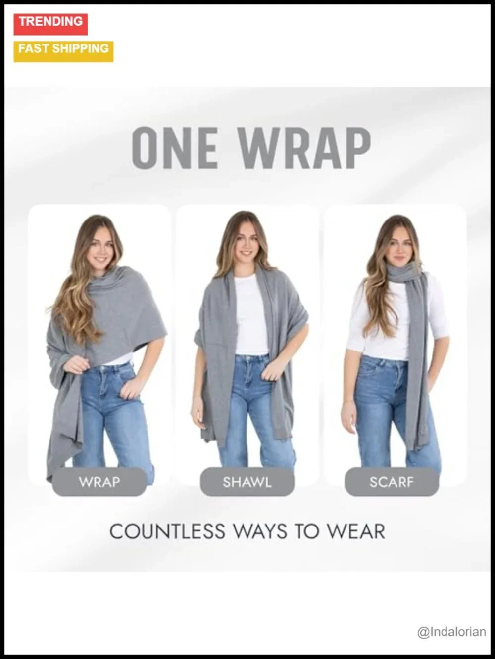 100% Cotton Wrap Shawl Lightweight Knit Wraps for Women Scarf Travel Winter